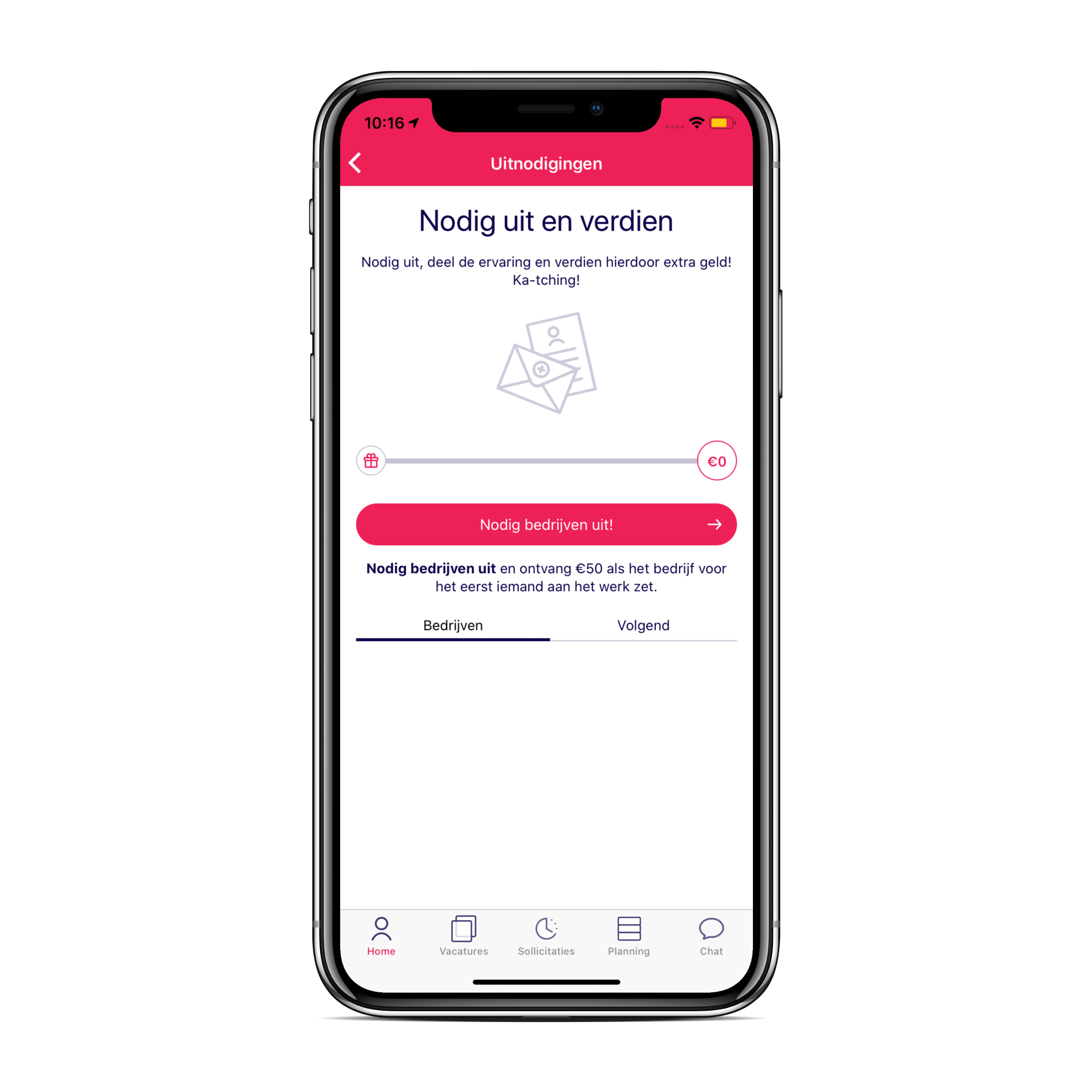 Nodig bedrijven uit via de NOWJOBS-app op je smartphone